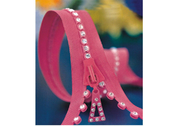 ピンク 5# はブラ、服、衣服のための近い端が付いているダイヤモンドの割れたジッパーを選抜します